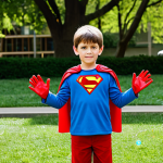 번개맨 촬영 기법 - Telekinetic Kid**
"A young, determined child with telekinetic powers, fully clothed in a modest, ho...