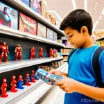 번개맨 완구 판매처 - **Prompt: The Thrill of Discovery in a Toy Aisle**
"A wide-angle shot of a bright, well-lit toy ...