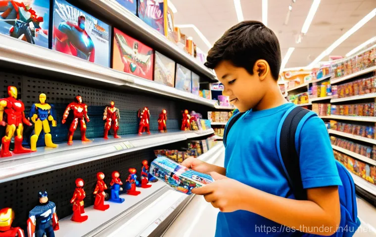 번개맨 완구 판매처 - **Prompt: The Thrill of Discovery in a Toy Aisle**
"A wide-angle shot of a bright, well-lit toy ...