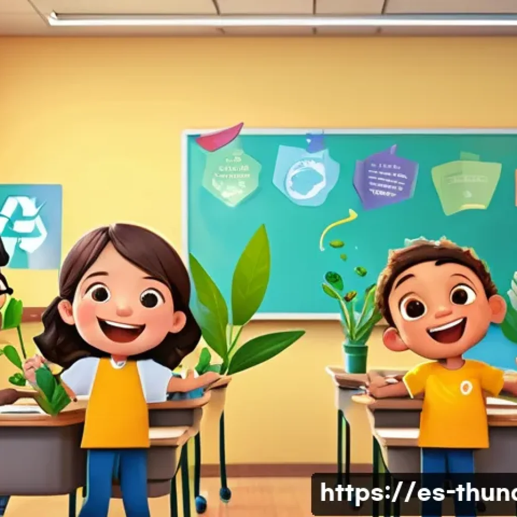 번개맨 특별편 방송 - A vibrant and colorful animated classroom scene featuring diverse children aged around 7-10 years ol...